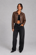 Brown leather jacket