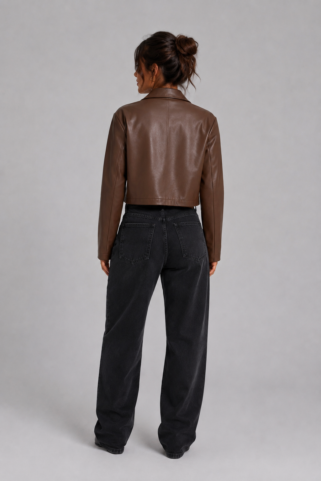 Brown leather jacket