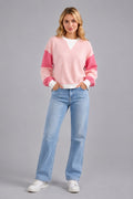 Cloudy Knit Colorblock Long Sleeve
Top