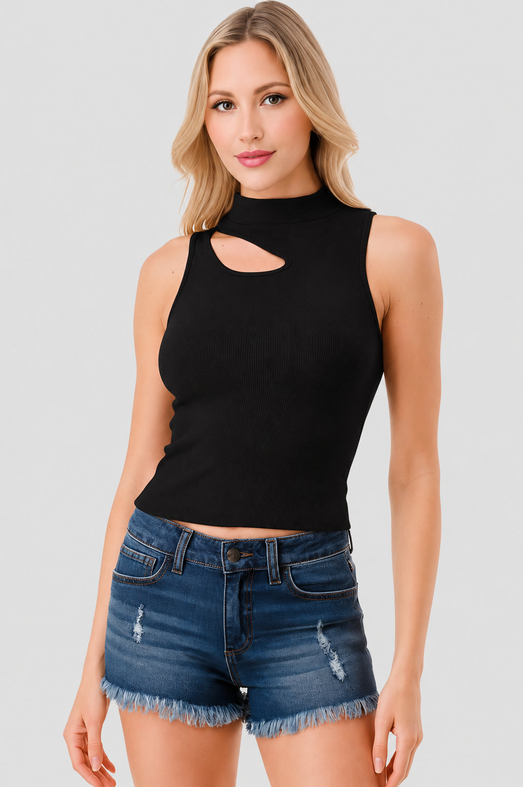 TOP DE CUELLO ALTO SIN COSTURAS