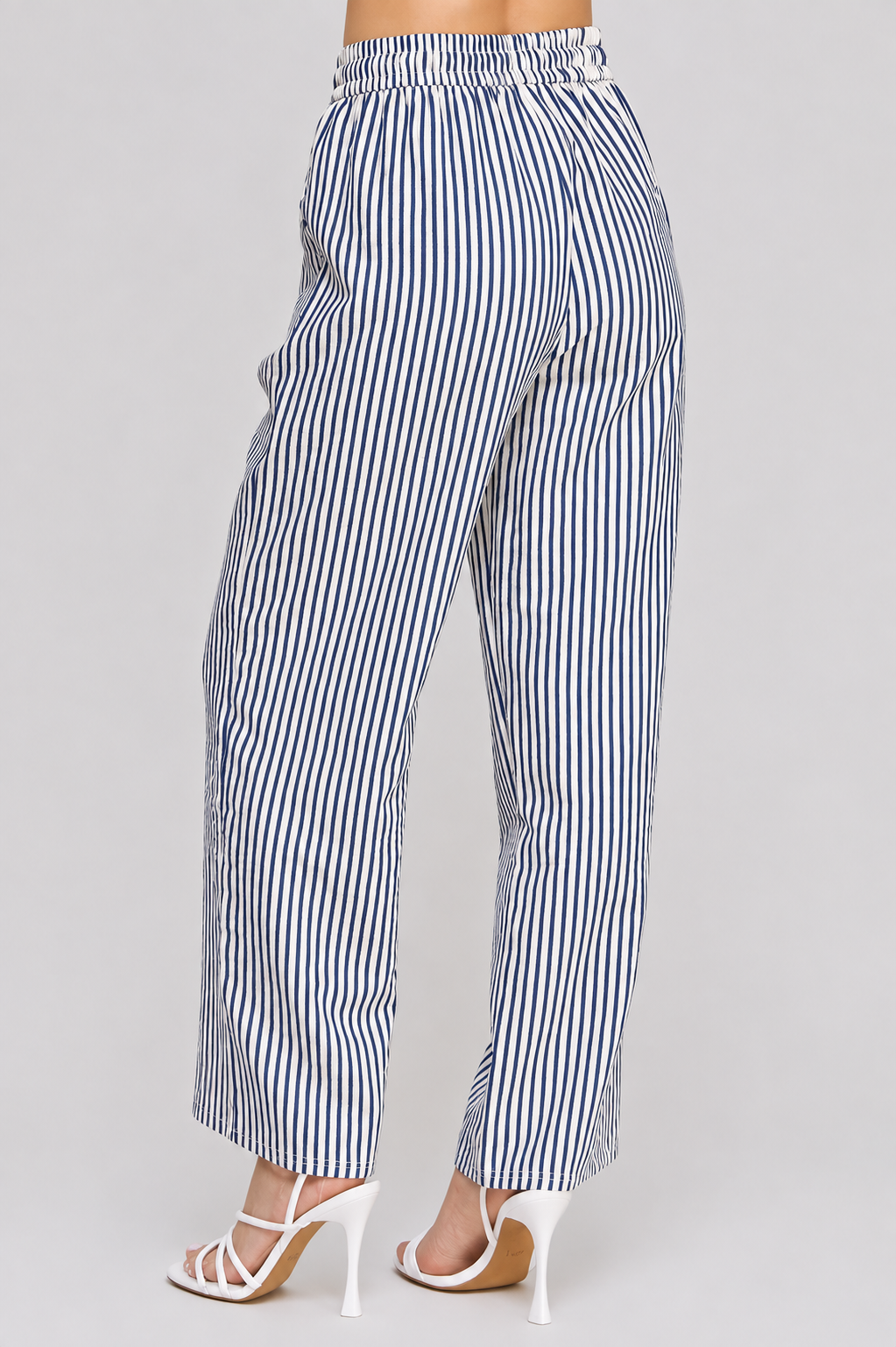 PLUS SIZE STRIPE STRAIGHT LEG PANTS