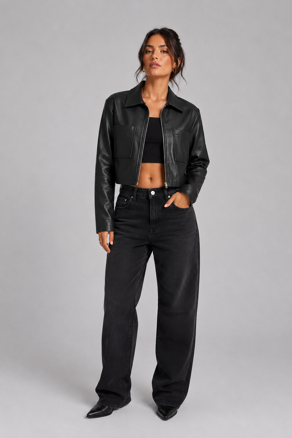 Black leather jacket