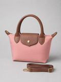Pink Tote Bag with Brown Details