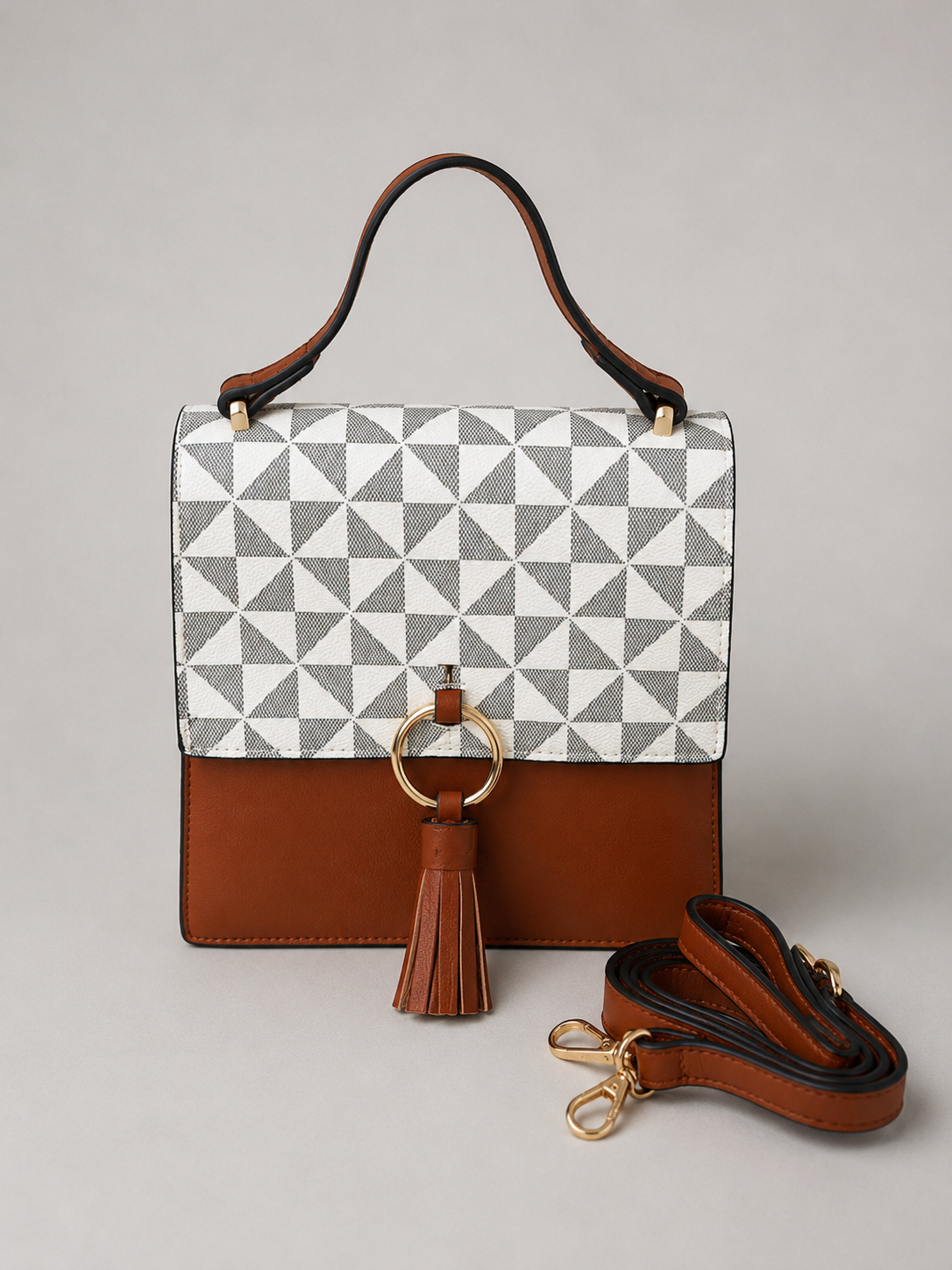 Geometric Tassel Crossbody Bag