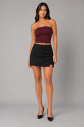 Pleated Asymmetrical Skort