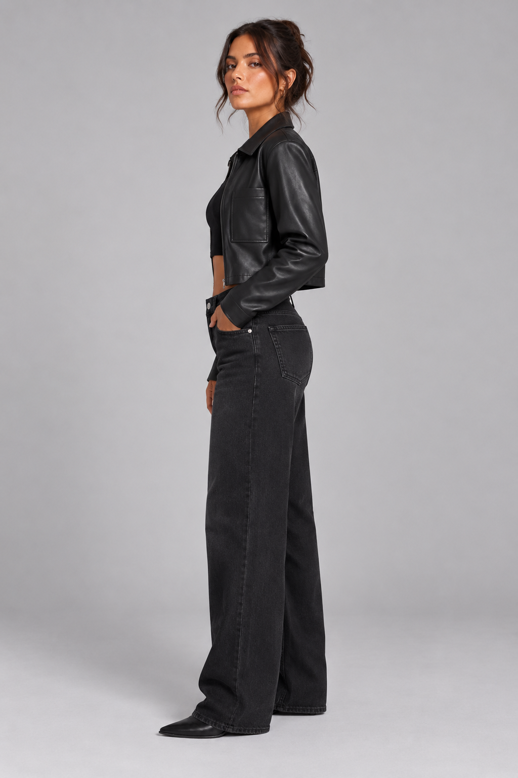 Black leather jacket